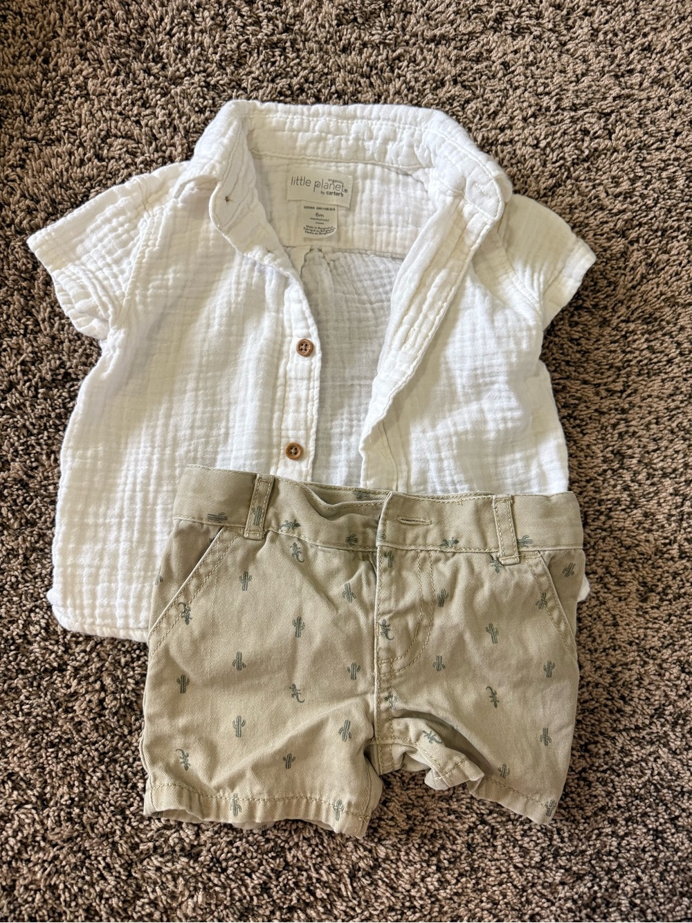 Boys 6 month linen shirt and shorts